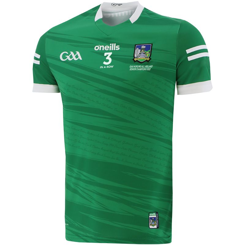 Limerick GAA Player Fit 2-Stripe '3 In A Row' Champions Jersey 2022
