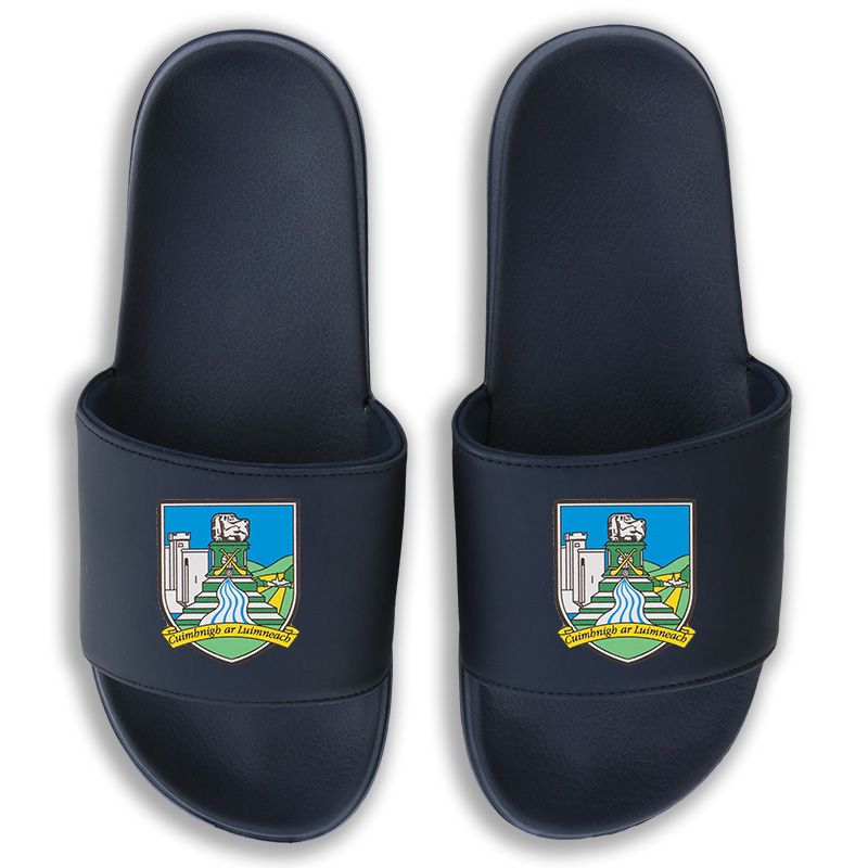 Marine Limerick GAA Zora pool sliders with Limerick GAA crest on the front by O’Neills.