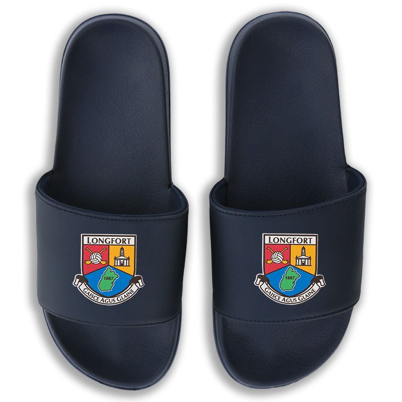 Marine Longford GAA Zora pool sliders with Longford GAA crest on the front by O’Neills.