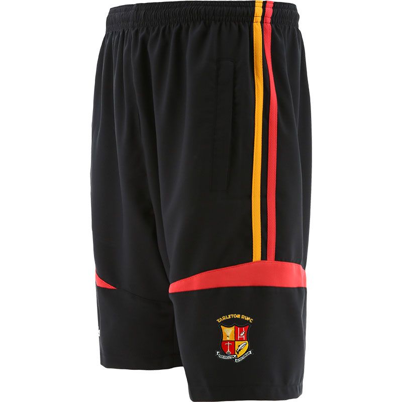 Tarleton RUFC Kids' Loxton Woven Shorts Black / Red / Amber