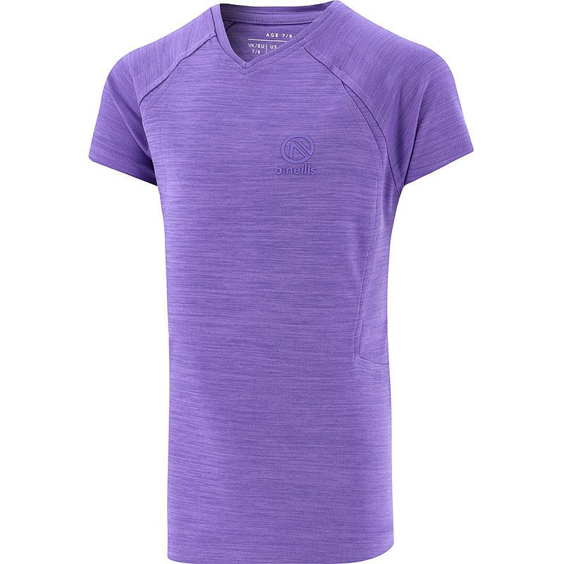 Purple Madison Kids’ t-shirt with v-neck and short sleeves by O’Neills.