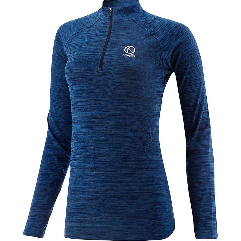 Marine women’s half zip midlayer top with shaped waist and reflective logo by O’Neills.