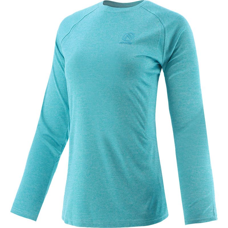 Blue Women’s long sleeve top with shaped waist and reflective logo by O’Neills.