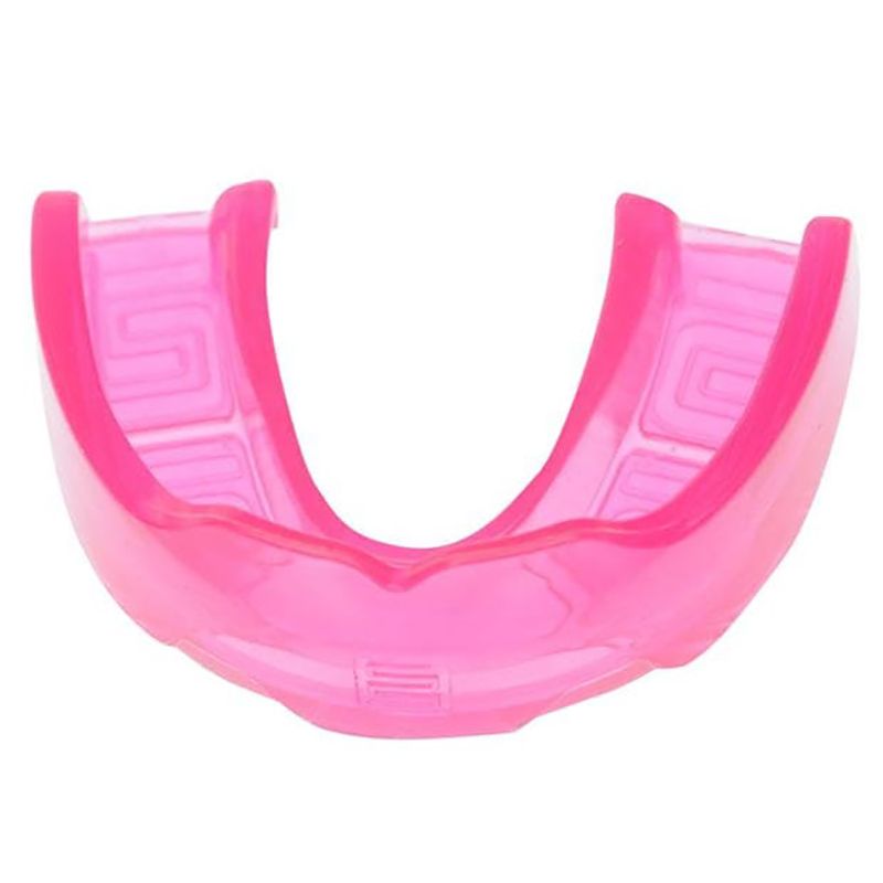 Pink Makura Lithos Pro Senior Mouth Guard, specifically designed for wearers of fixed braces from O'Neills