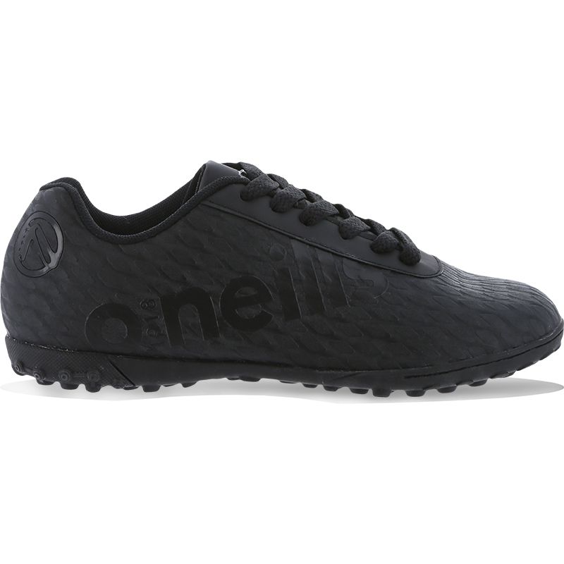 Black children's Astro turf Boots with laces by O’Neills.