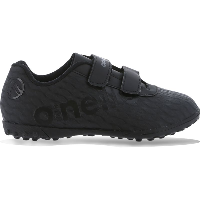 Black junior Astro turf Boots with Velcro closure by O’Neills.