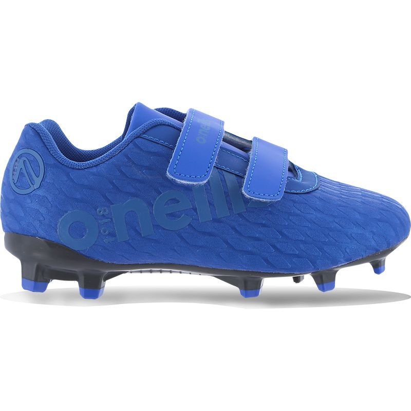 Royal junior football boots with moulded studs and velcro closure by O’Neills.