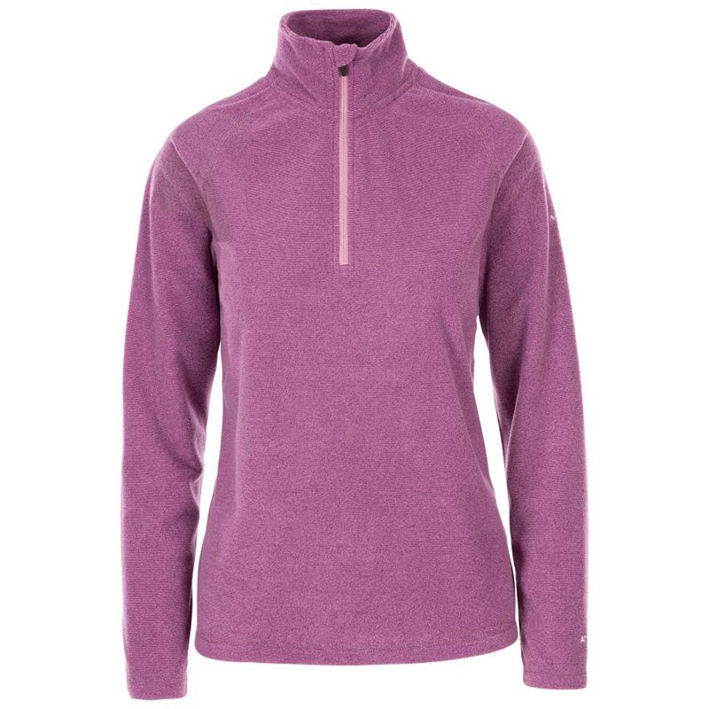 Women's Purple Trespass Meadows fleece half zip top with a brushed back from O'Neills.