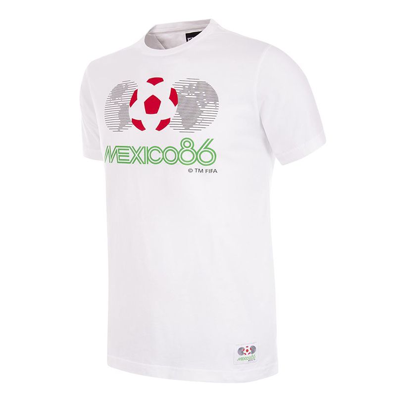 Men's White Copa 1986 World Cup Emblem T-Shirt, made with 100% cotton from O'Neills.