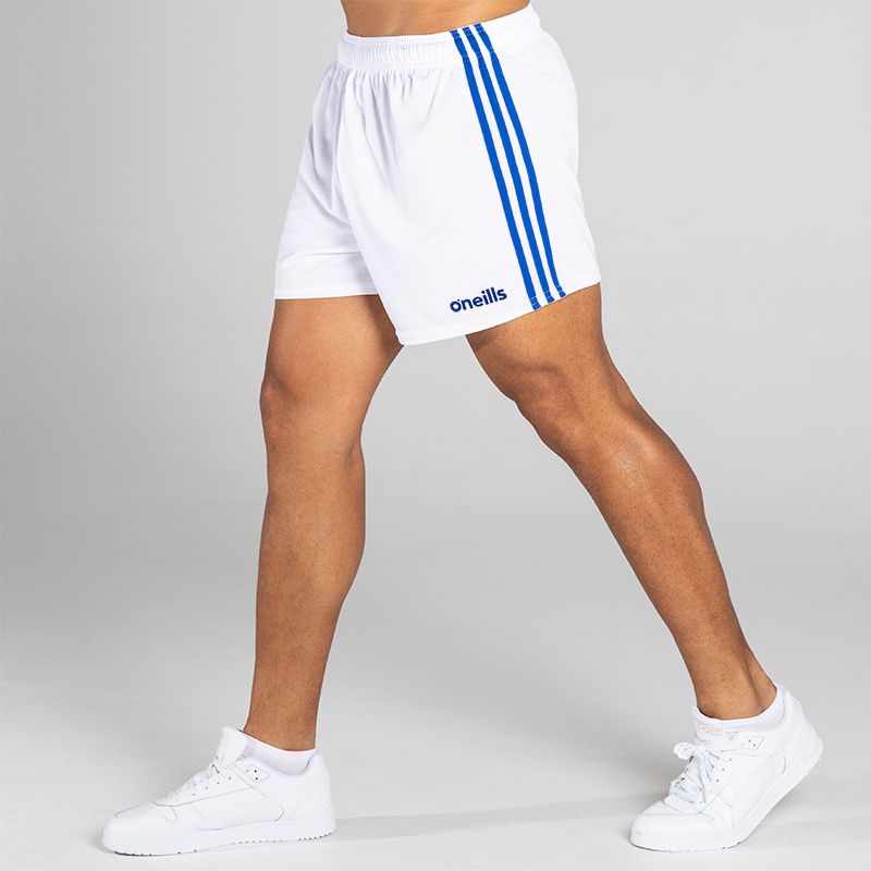 White/Royal Blue 3 Stripe Mourne Shorts by O'Neills.