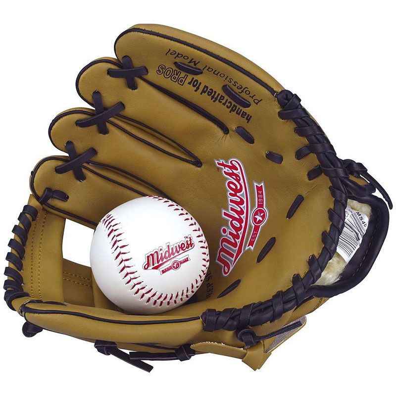 Outdoor Sports Brown Baseball Softball Midwest Ball Catch Mitts Hand Glove 