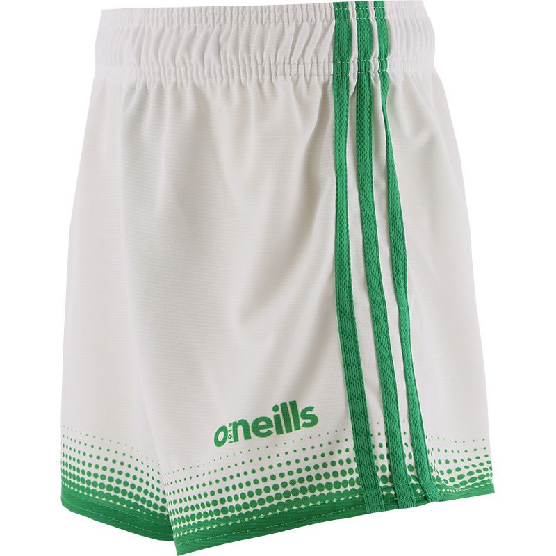 white and green Nelson GAA shorts by O’Neills