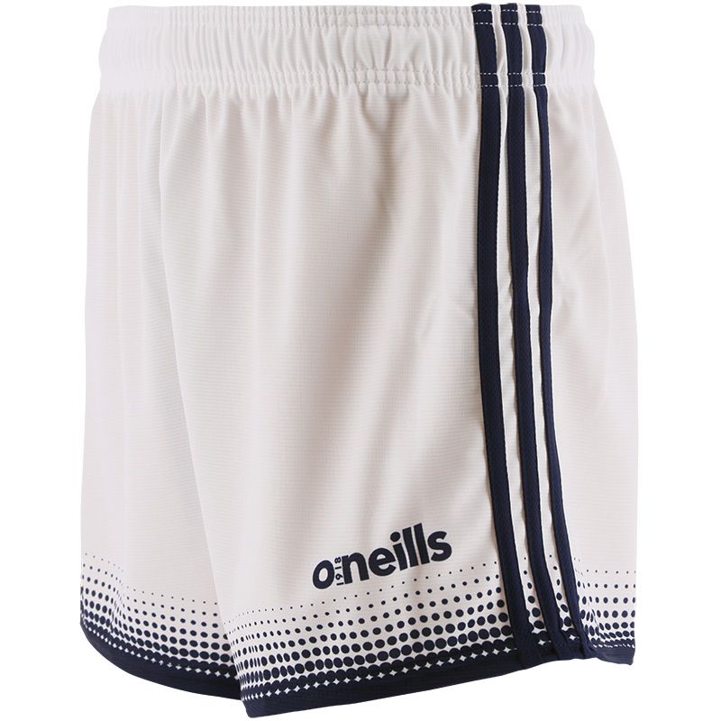 white and navy Nelson GAA shorts by O’Neills