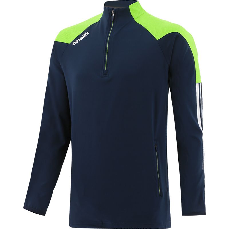 Marine Lime and White Men’s Nevada half zip top with zip pockets by O’Neills.