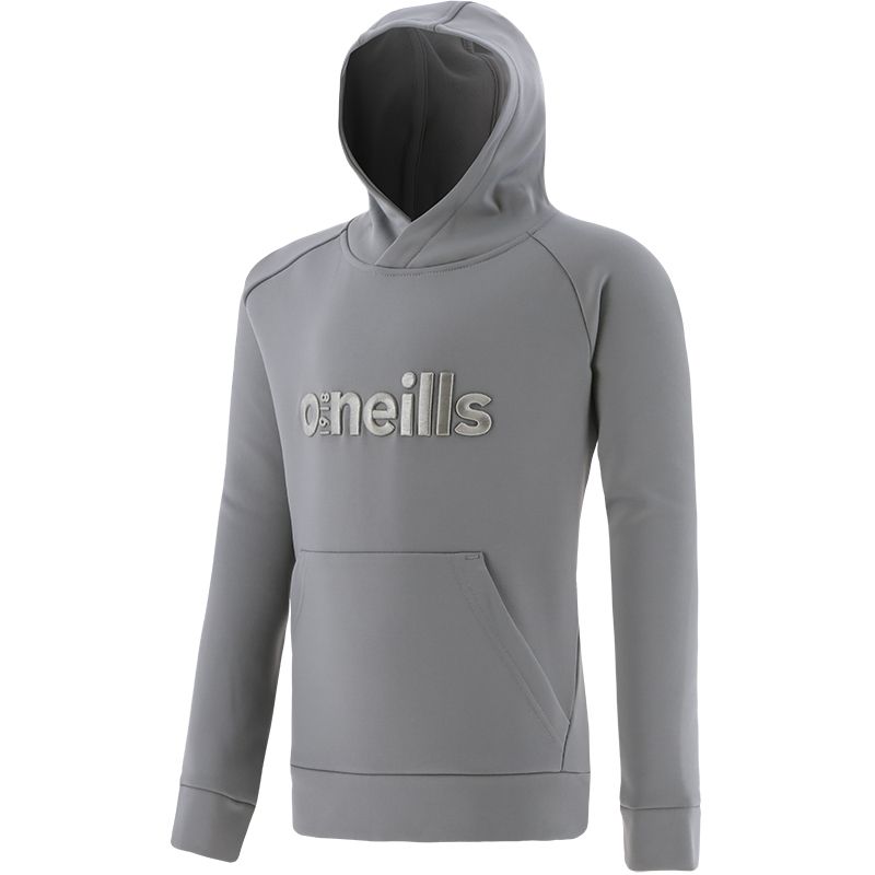 Grey Niall Kid’s overhead fleece hoodie with kangaroo pocket by O’Neills.