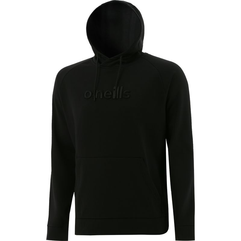 Black Niall kids’ overhead fleece hoodie with kangaroo pocket by O’Neills. 