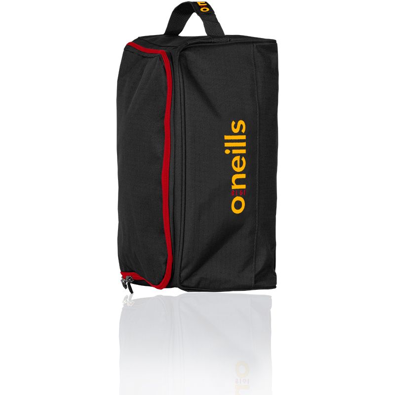 Black, red and amber personalised boot bag from O'Neills.