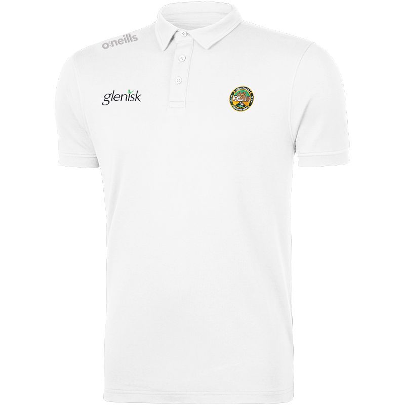 Offaly GAA White Pima Cotton Polo with County crest from O'Neills.