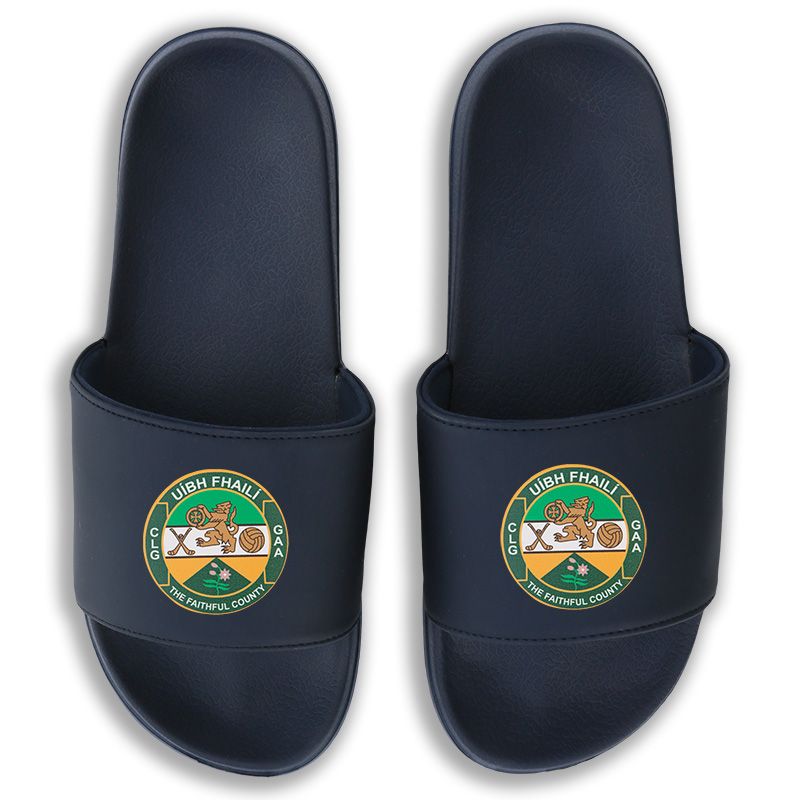 Marine Offaly GAA Zora pool sliders with Offaly GAA crest on the front by O’Neills.