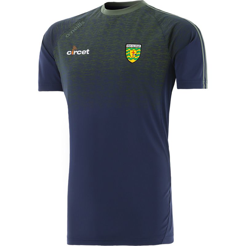 Marine Men's Ohio Donegal GAA t-shirt with stripe detail on sleeves and county crest by O’Neills.