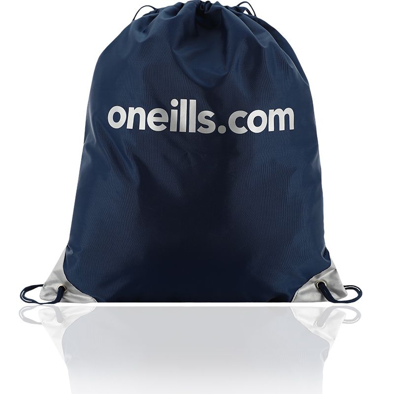 Navy and silver oneills.com gym string bag from O'Neills.