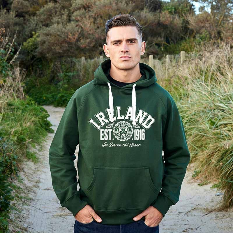 Bottle Green Trad Craft Men's Celtic Nation Hoodie from O'Neill's.