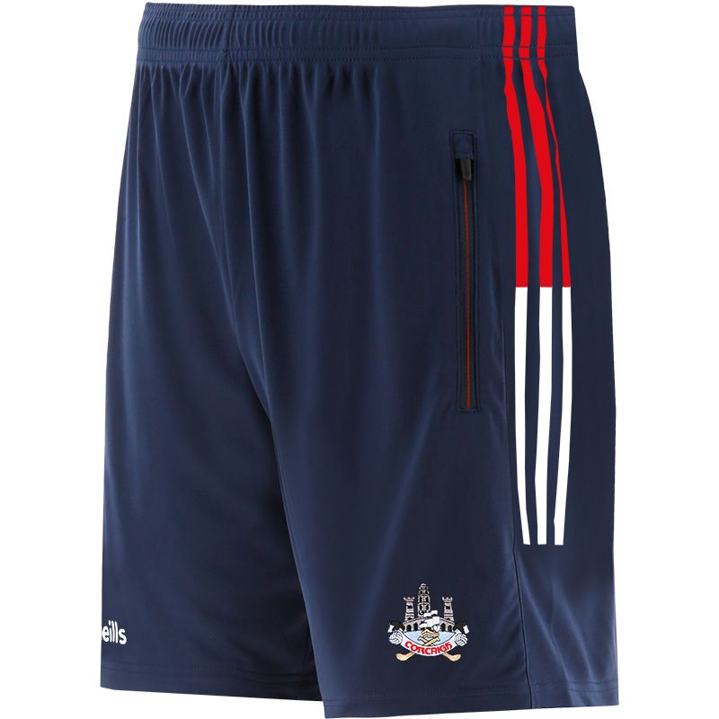 Cork GAA training shorts with zip pockets by O’Neills.