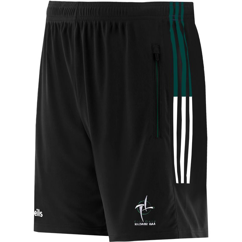 Kildare GAA training shorts with zip pockets by O’Neills.