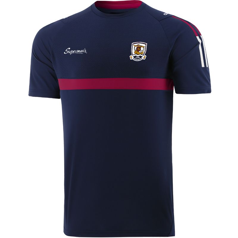 Kid's Marine Galway GAA T-Shirt with County Crest and Stripe Detail on the Sleeves by O’Neills.