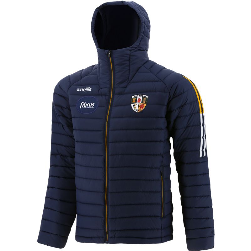 Men's Marine Antrim GAA Hooded Padded Jacket with Zip Pockets and County Crest by O’Neills.