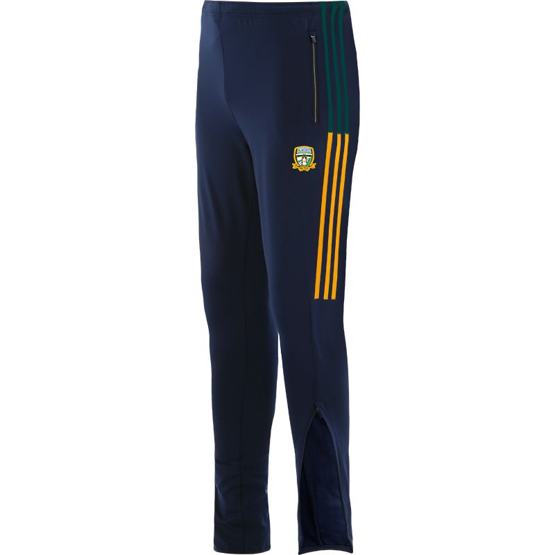 Kid's Marine Meath GAA Peak Brushed Skinny Tracksuit Bottoms with the County Crest and Zip Pockets by O’Neills.
