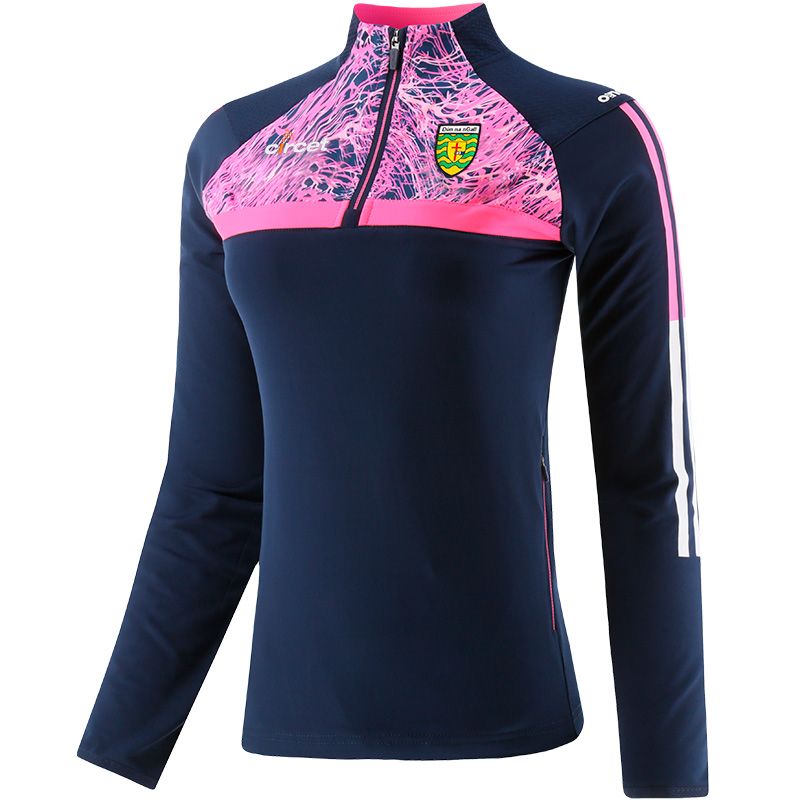 Marine Women's Donegal GAA Peak Half Zip Top with Zip Pockets and the County Crest by O’Neills.