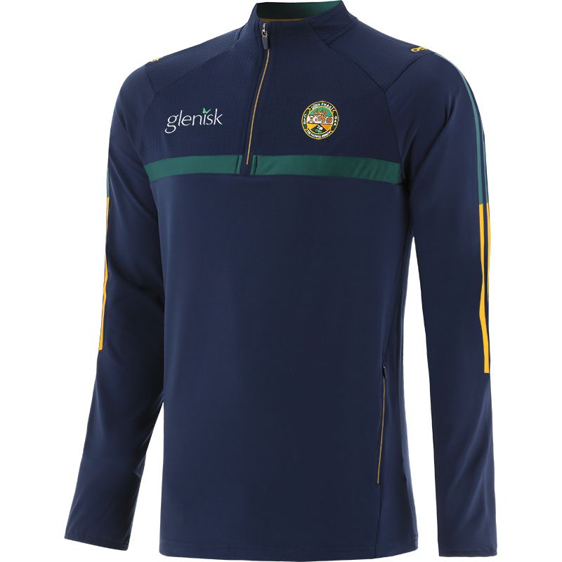 Kid's Marine Offaly GAA Peak Half Zip Top with Zip Pockets and the County Crest by O’Neills