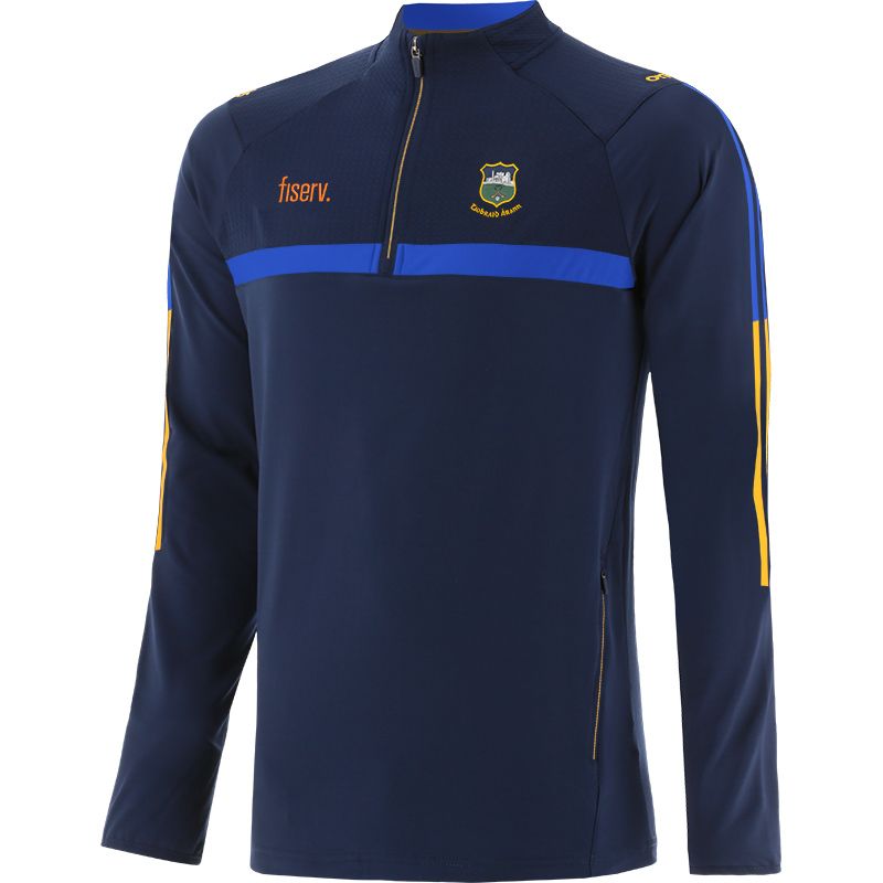 Men's Marine Tipperary GAA Peak Half Zip Top with Zip Pockets and the County Crest by O’Neills.