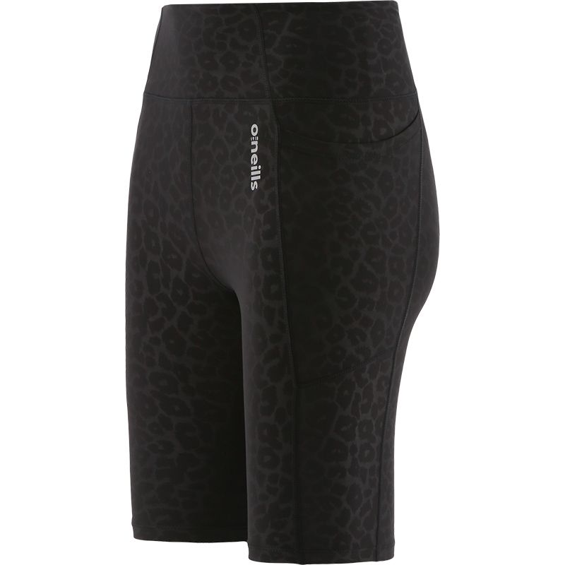 Black women’s high waisted cycling shorts with side pockets by O’Neills.