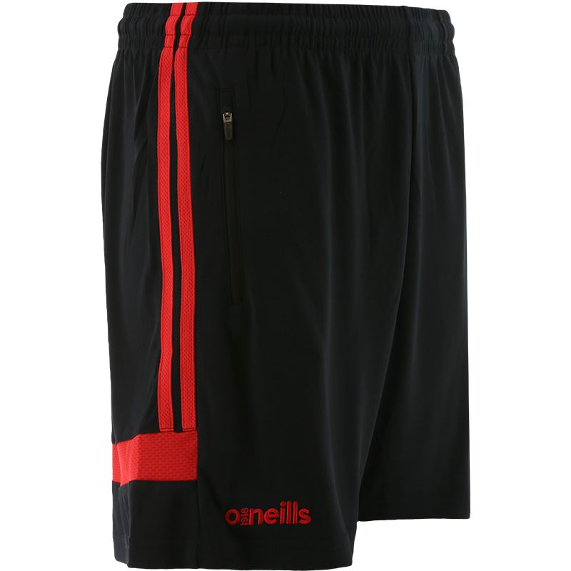 Men's Portland 2 Stripe Training Shorts Black / Red