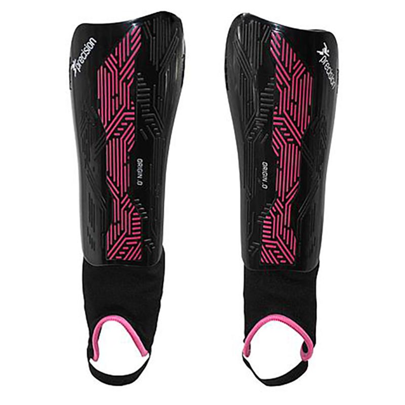 Black and Pink Precision Origin.0 Shin & Ankle Guards with lightweight high impact PP outer shell from O'Neills.