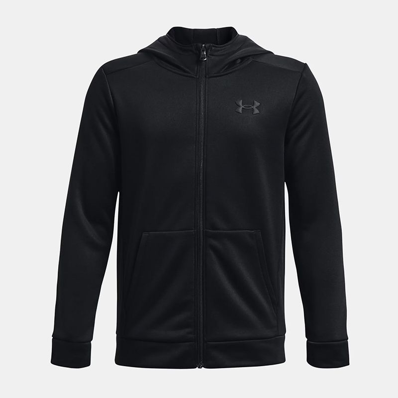 Black Under Armour Kids' Armour Fleece® Full-Zip with Open hand pockets from O'Neills.