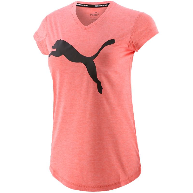 peach Puma women's t-shirt with a v-neck and short sleeves from O'Neills