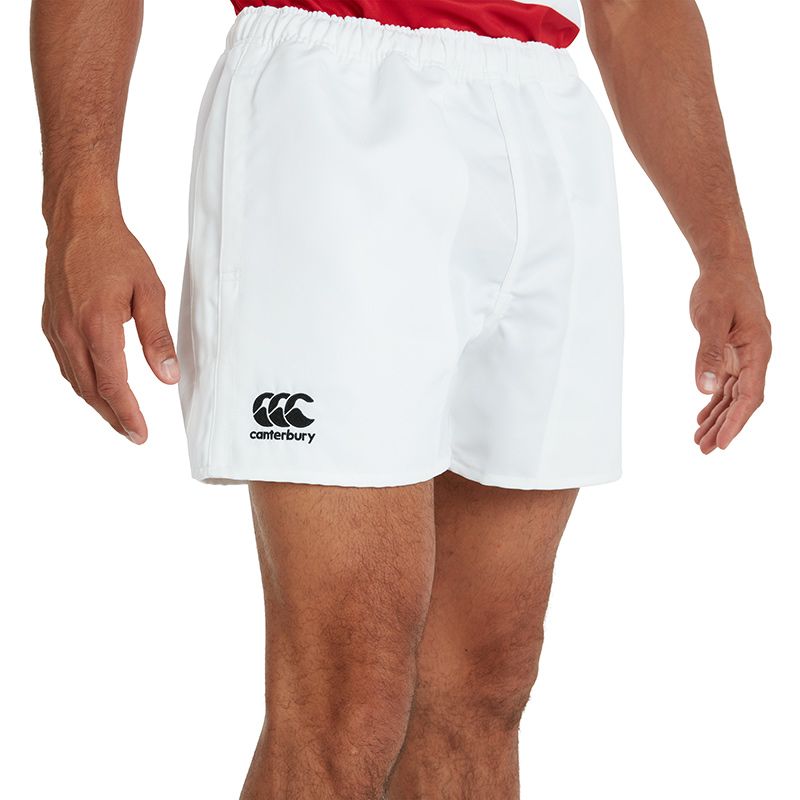 Men's White Canterbury Professional Polyester Shorts, with CCC embroidered logo from O'Neills.