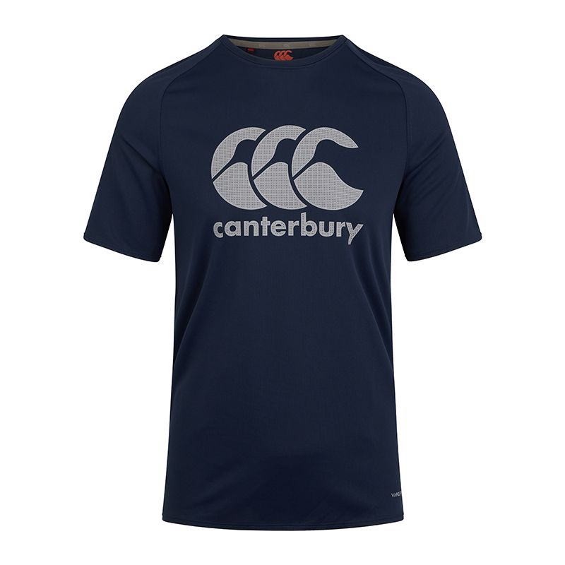 Navy Canterbury men's t-shirt with grey CCC logo on the front from O'Neills.