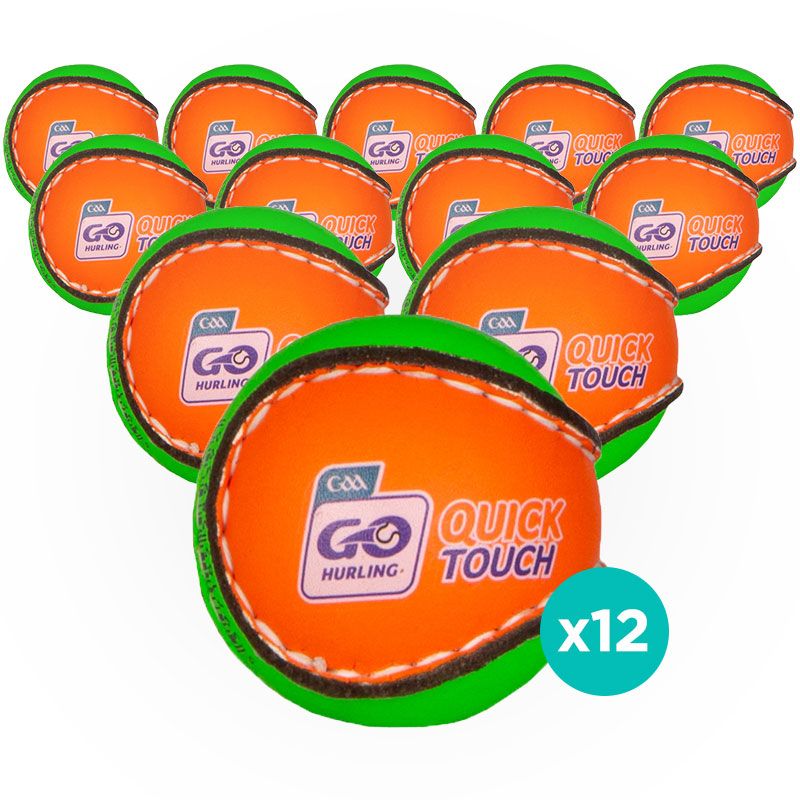 O'Neills Quick Touch Hurling Ball Green / Orange 12 Pack