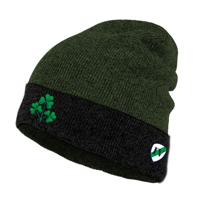 Lansdowne Ireland Shamrock Turn Up Knit Hat Black / Green