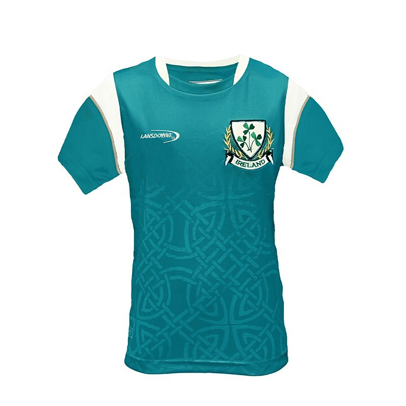 Bottle Green Lansdowne Kids' Ireland Celtic Printed Performance T-Shirt with an Embroidered Crest from O'Neill's.