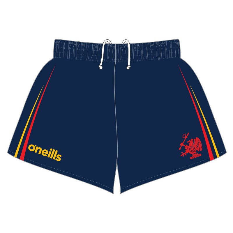 Rendcomb College Rugby Shorts Marine / Red / Amber