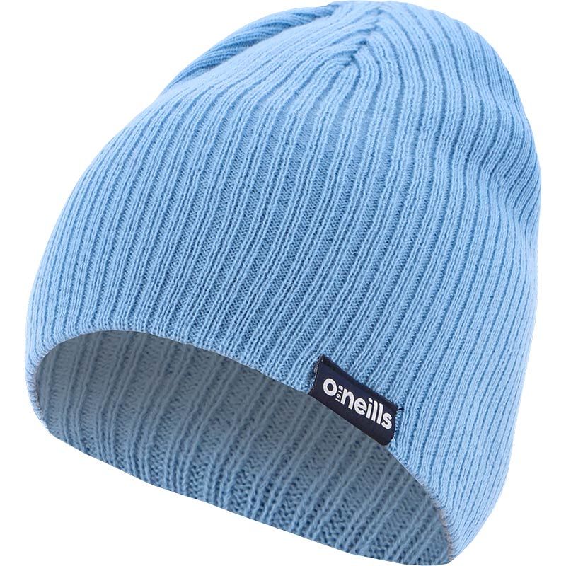 Sky blue ribbed beanie hat by O'Neills.