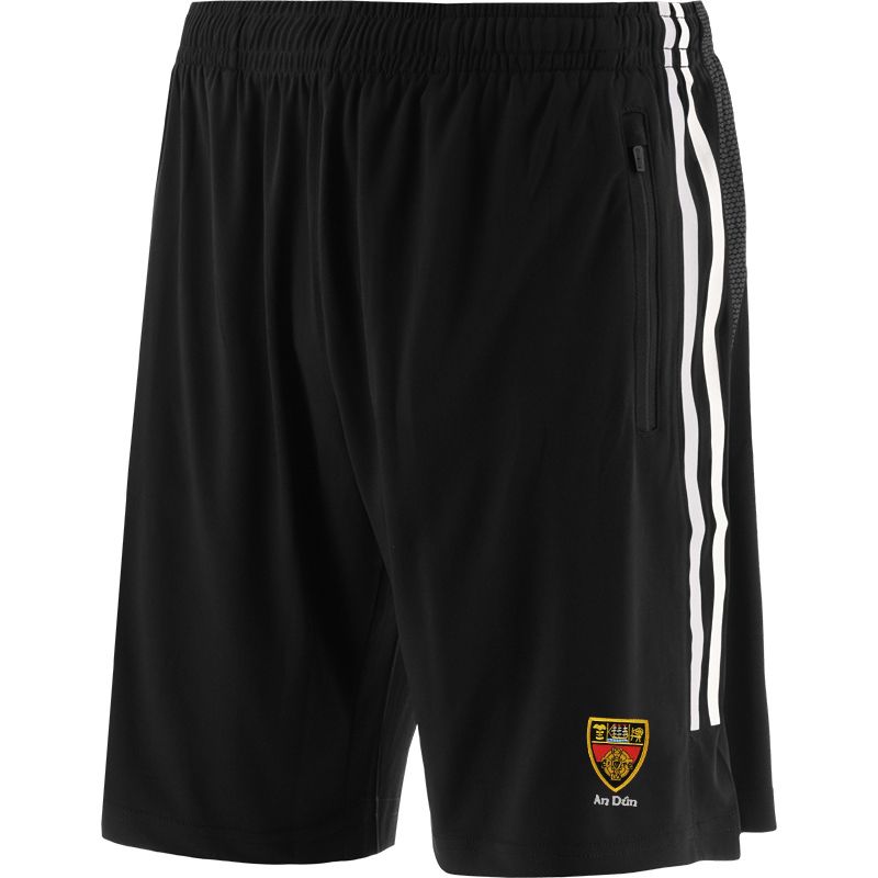 Black Down GAA training shorts with zip pockets by O’Neills.
