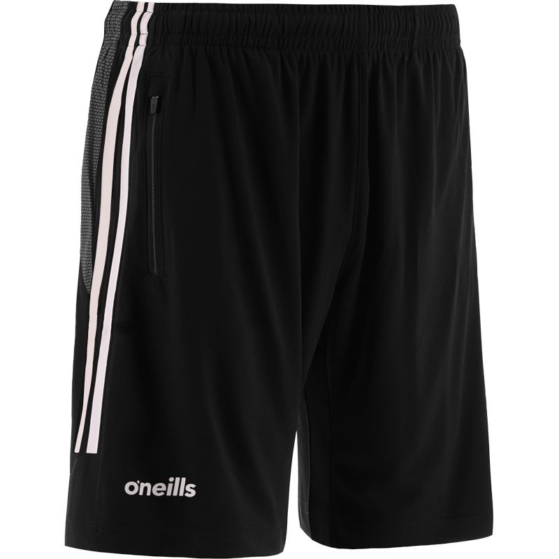 Black Kids' training shorts with zip pockets by O’Neills.