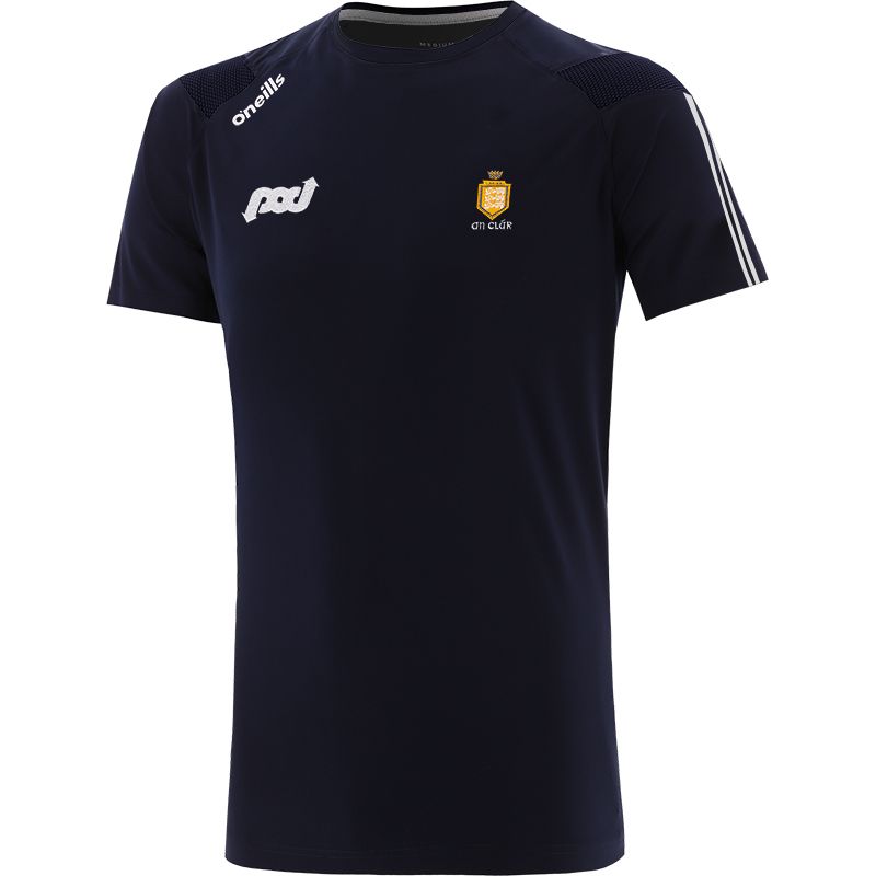 Marine Kids' Clare GAA T-Shirt with county crest and stripes on the sleeves by O’Neills. 
