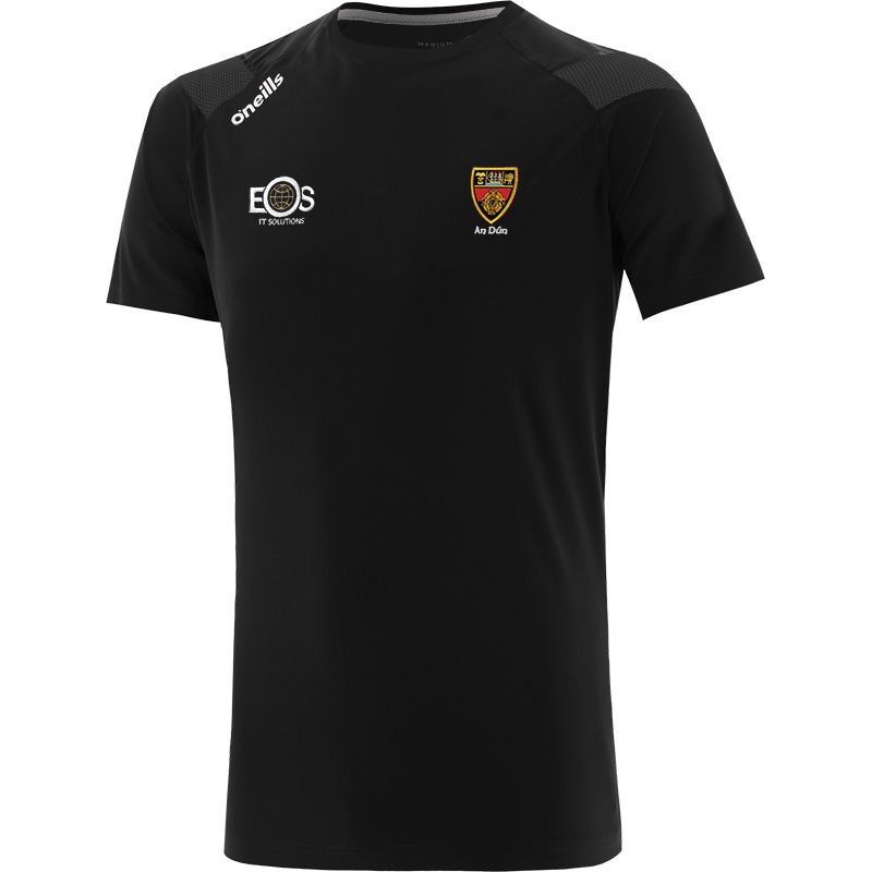 Black Men's Down GAA T-Shirt with county crest and stripes on the sleeves by O’Neills. 